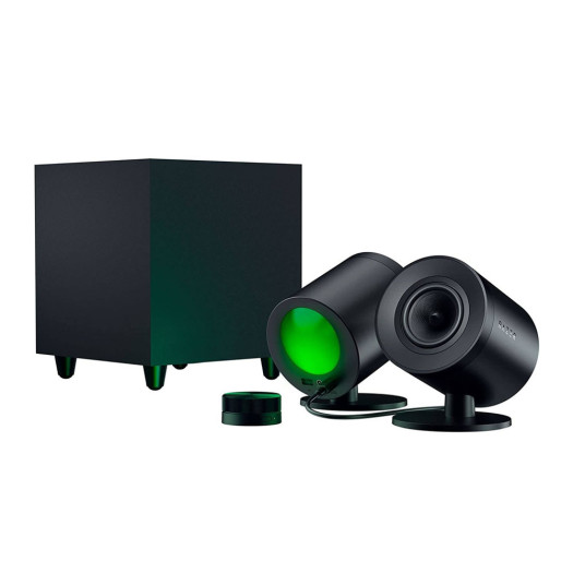 Razer Nommo V2 Pro 2.1 Gaming Speakers Wireless Subwoofer, THX Spatial Audio, Projection Chroma RGB - Full-Range Drivers, Wireless DownFiring woofer, Wireless Control Pod, Black | RZ05-04740100-R3G1